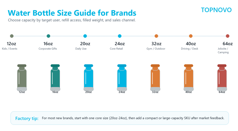 Water bottle size guide for brands